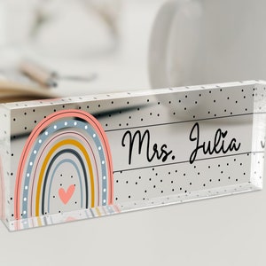 Personalized Teacher Gifts, Cute Teacher Sign, Gifts For Teacher Women, Daycare Teacher Plaque, Teacher Desk Name Plate, Teacher Desk Decor
