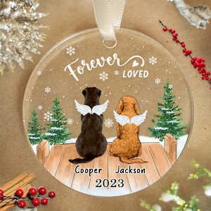 Dog Memorial Ornament, Personalized Dog Ornament, Pet Loss Keepsake, Custom Pet Ornament, Dog Christmas Ornaments, Christmas Tree Decor