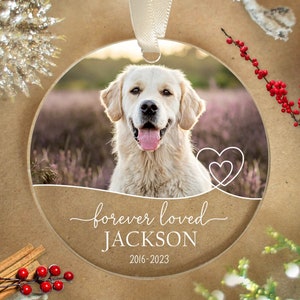 Pet Memorial Ornament, Memorial Dog Ornament, Dog Christmas Ornaments, Custom Dog Photo Ornament, Pet Loss Ornament, Sympathy Gift