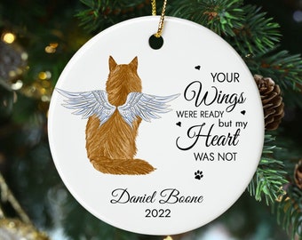 Personalized Cat Memorial Ornament, Custom Cat Ornaments, Pet Loss Ornament, Custom Cat Ornament, Cat Lover Gifts, Christmas Tree Decor