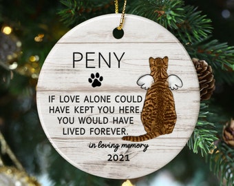 Personalized Cat Memorial Ornament, Cat Loss Keepsake, Sympathy Gifts For Cat Mom, Christmas 2022 Ornament, Custom Cat Ornament, Xmas Decor