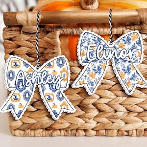 Boo Basket Tag, Halloween Basket Tag, Custom Kids Name Tag, Candy Basket Tag, Chinoiserie Name Tag, Trick or Treat Bag Decor, Pumpkin Tag