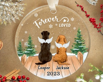 Dog Memorial Ornament, Personalized Dog Ornament, Pet Loss Keepsake, Custom Pet Ornament, Dog Christmas Ornaments, Christmas Tree Decor