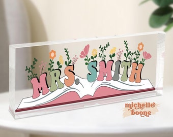 Teacher Desk Name Plate, Personalized Teacher Sign, Teacher Appreciation Gift, Custom Teacher Gifts, Teacher Desk Sign, Teacher Gifts
