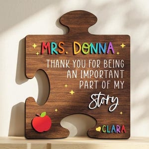 Personalized 3D Teacher Plaque, Teacher Appreciation Sign, Personalized Teacher Gifts, Thank you Gift from Kids, Teacher Name Sign for Desk