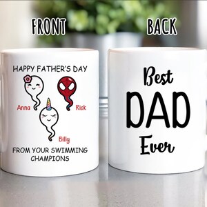 Personalized Gifts For Dad, Fathers Day Gifts From Kids, Best Dad Ever Gifts, Funny Dad Gifts, Custom Name Dad Mug, Dad Coffee Mug