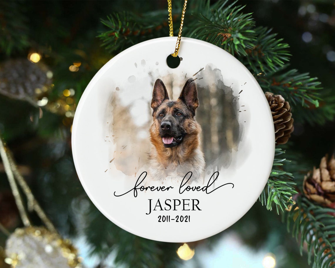 Dog Memorial Ornament Custom Dog Photo Ornament Pet Memorial Etsy