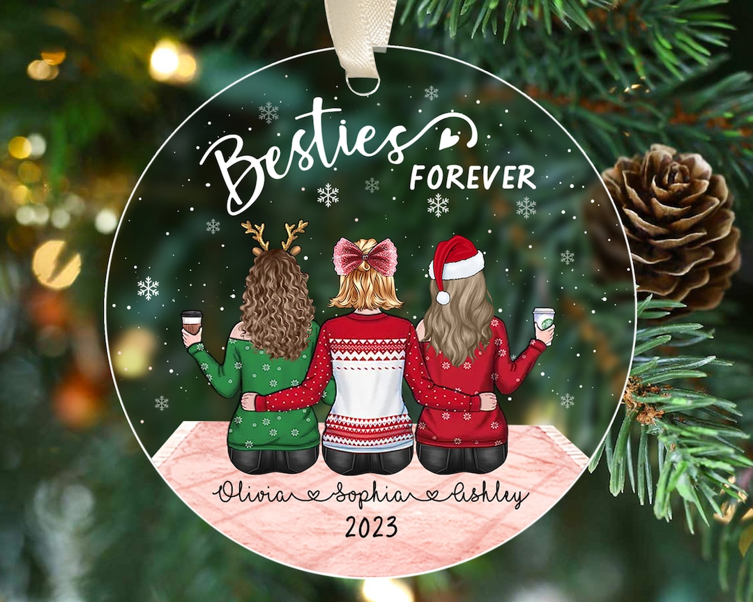 Personalized Besties Ornament, Best Friend Gifts, Custom Gifts for Her ...