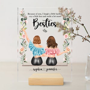 Besties Acrylic Plaque, Best Friend Birthday Gift, Personalized Gift ...