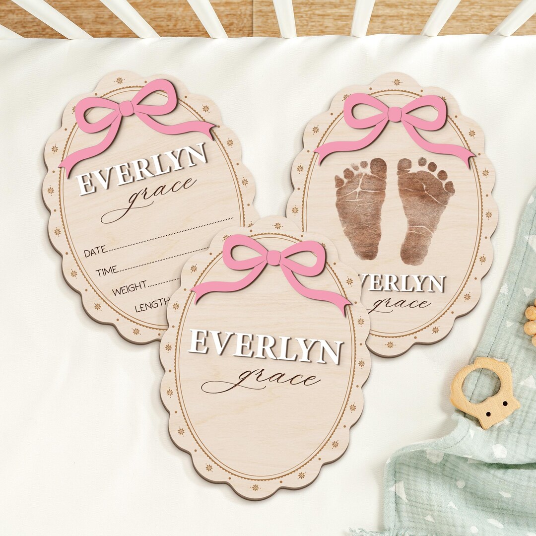 Custom Baby Arrival Announcement Sign, Baby Name Sign for Hospital ...