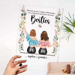 Besties Acrylic Plaque, Best Friend Birthday Gift, Personalized Gift ...