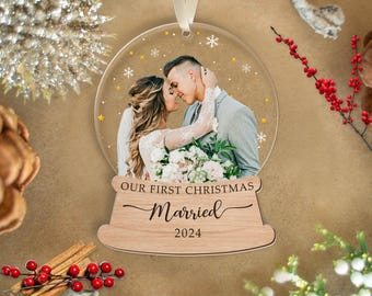 Our First Christmas Married Ornament | Custom Wedding Ornaments | Just Married Ornament 2023