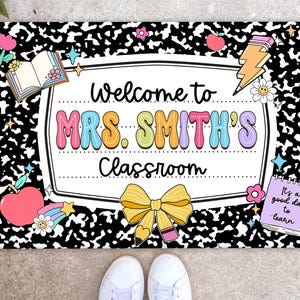 Personalized Teacher Doormat, Classroom Decor, Classroom Welcome Mat, Teacher Gifts, Back To School Gift For teacher, Custom Teacher Rug