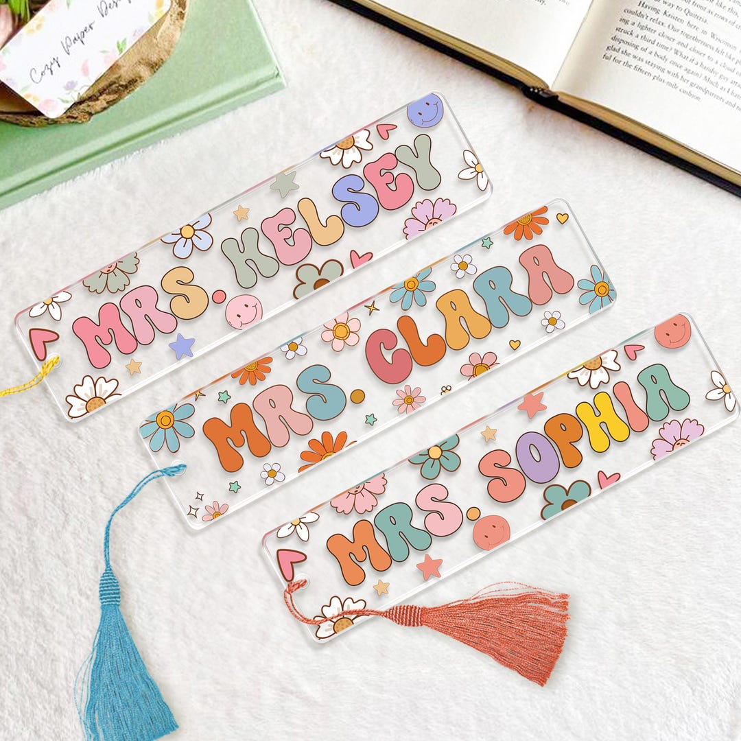 Custom Teacher Gifts, Personalized Teacher Name Bookmark, Thank You ...