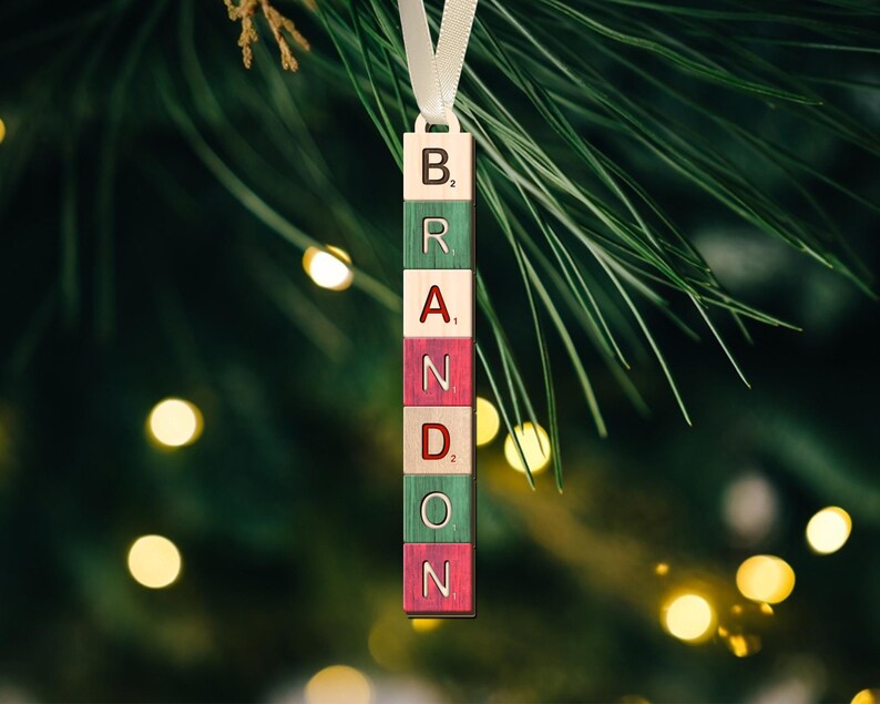 Custom Scrabble Letter Ornaments, Scrabble Christmas Ornaments
