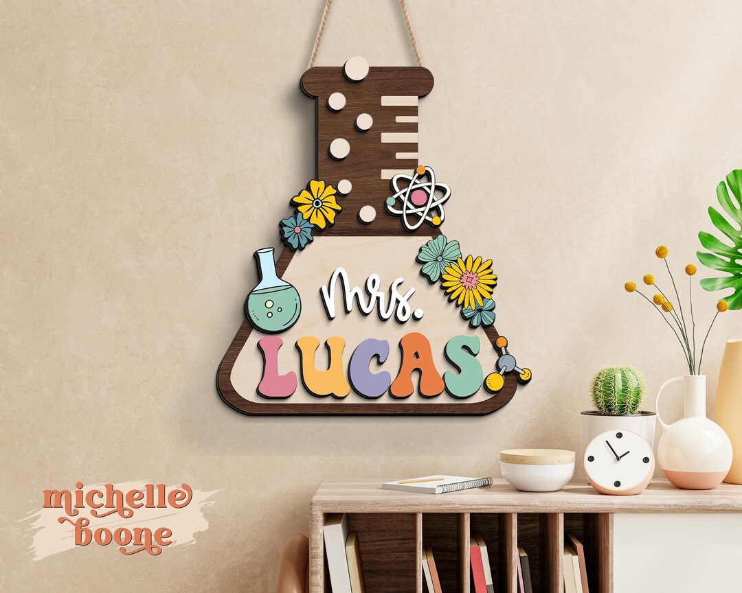 Personalized 3D Science Teacher Door Sign: Classroom Decor, Teacher ...