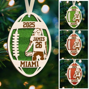 Custom Football Player Ornament, Football Fan Gift, Personalized Football Player Keepsake, Football Lovers Gift, Football Fan Gift