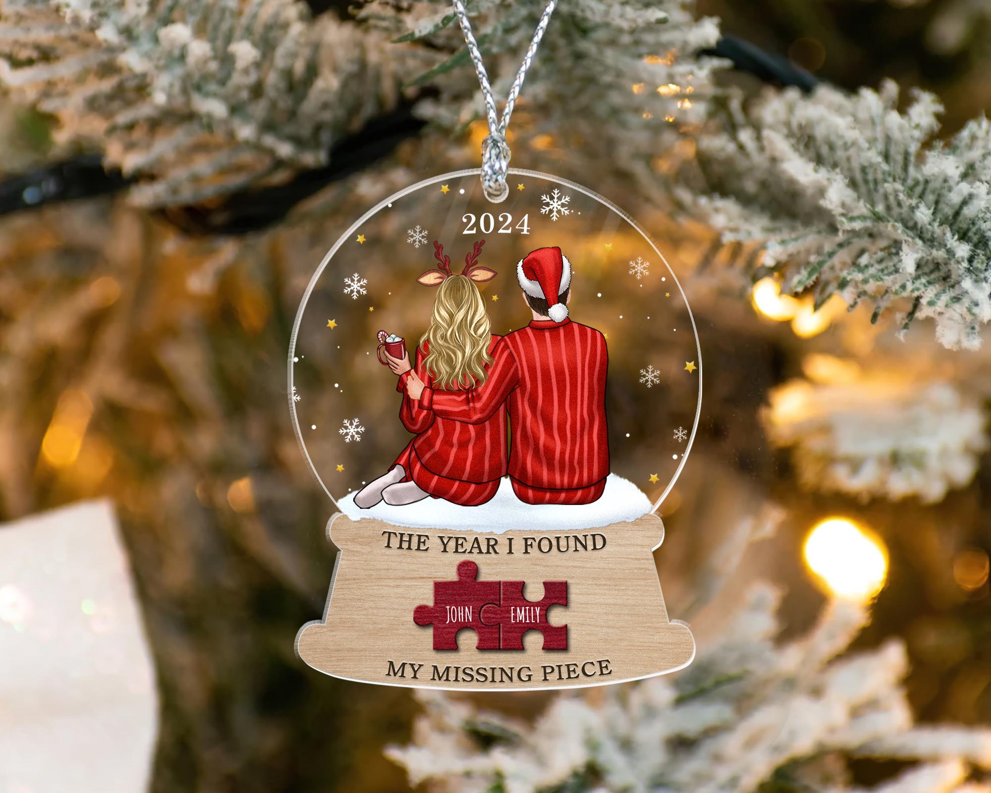 The Year I Found My Missing Piece, Custom Couple Ornament, Couple Gift Personalized, Couple Keepsake 2024, Couple Christmas Ornaments