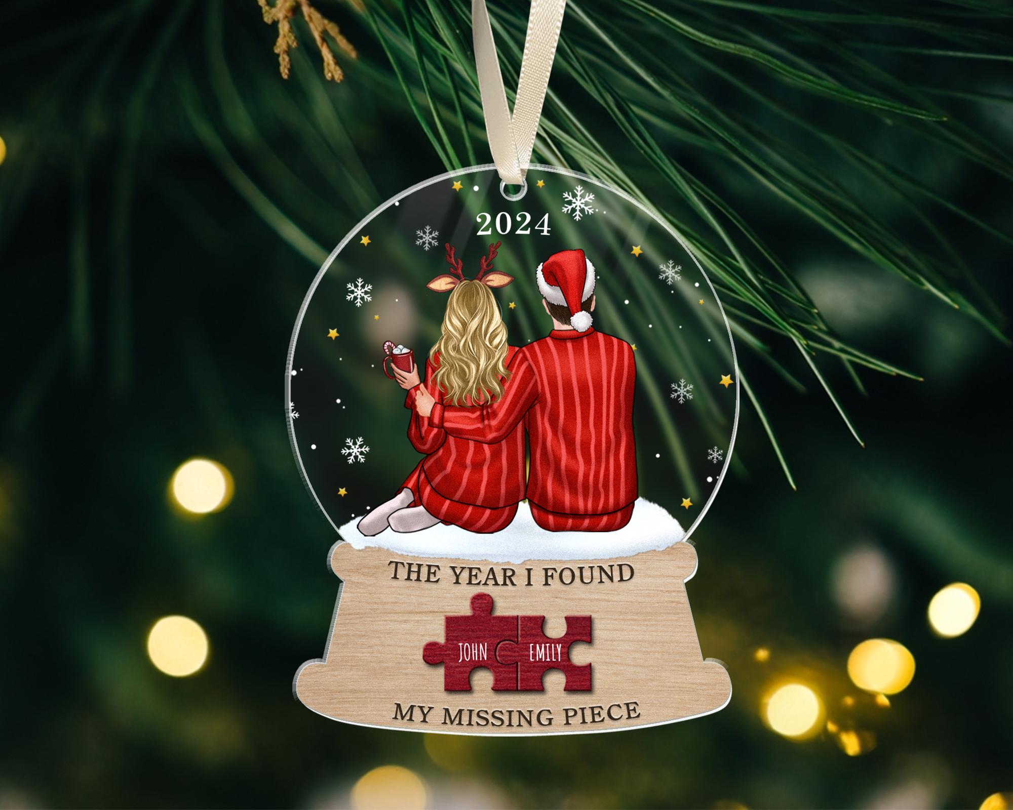 The Year I Found My Missing Piece, Custom Couple Ornament, Couple Gift Personalized, Couple Keepsake 2024, Couple Christmas Ornaments