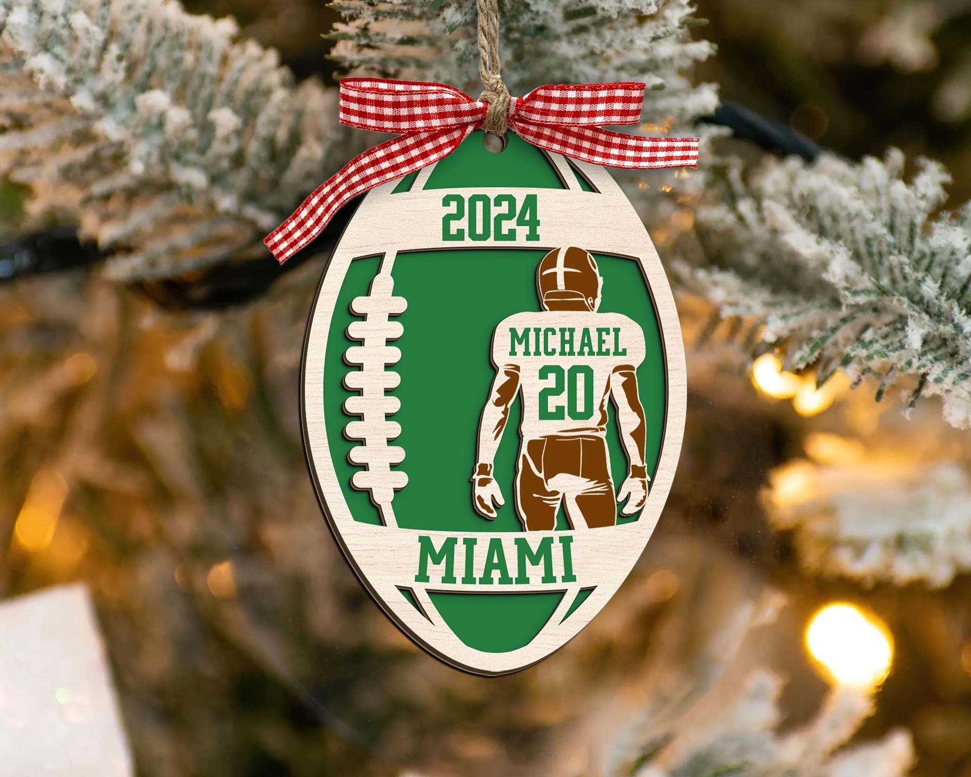 Personalized Football Player Ornament, Christmas Gifts For Football Player, Custom Football Keepsake, Football Team Gift, Football Mom Gift