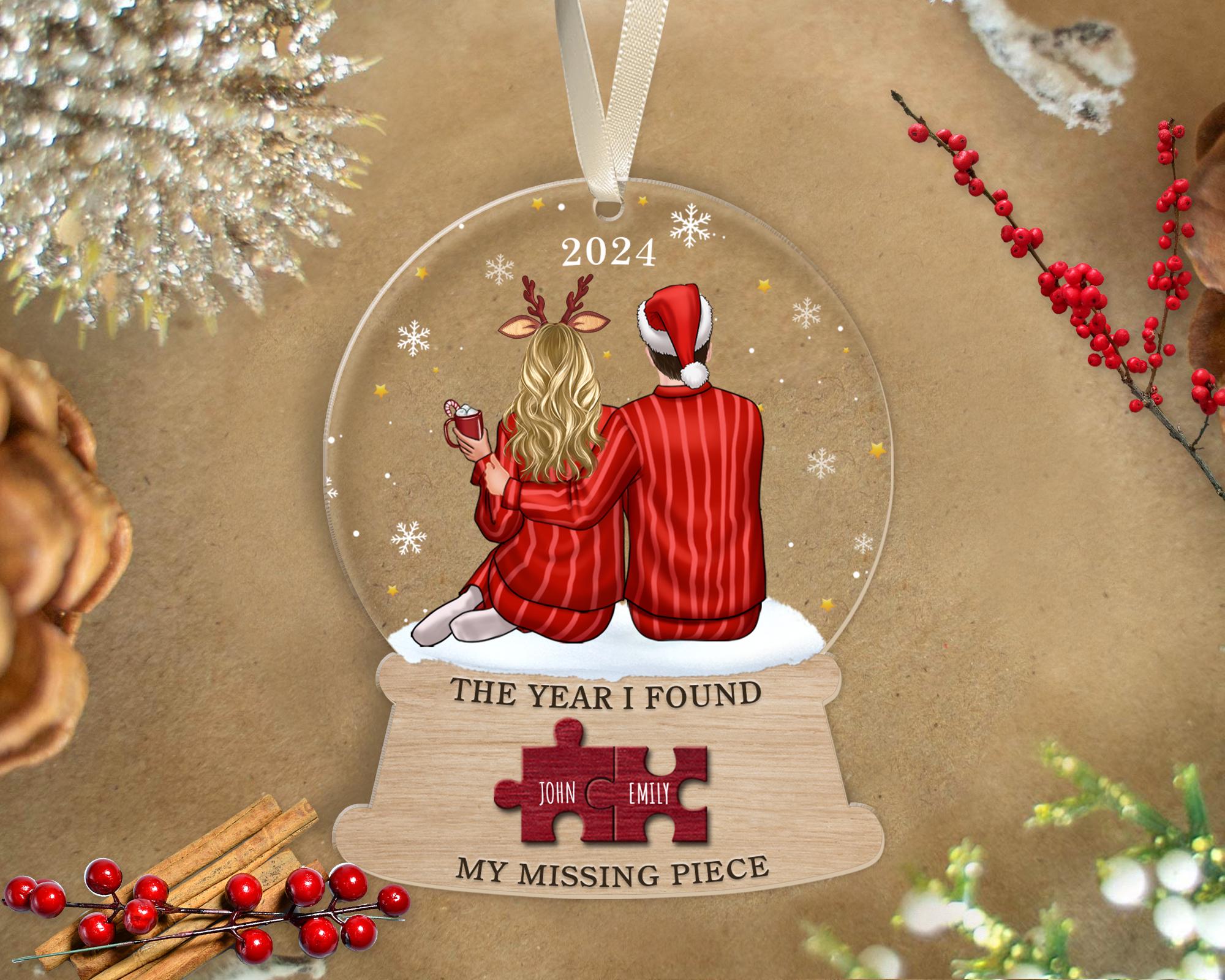 The Year I Found My Missing Piece, Custom Couple Ornament, Couple Gift Personalized, Couple Keepsake 2024, Couple Christmas Ornaments