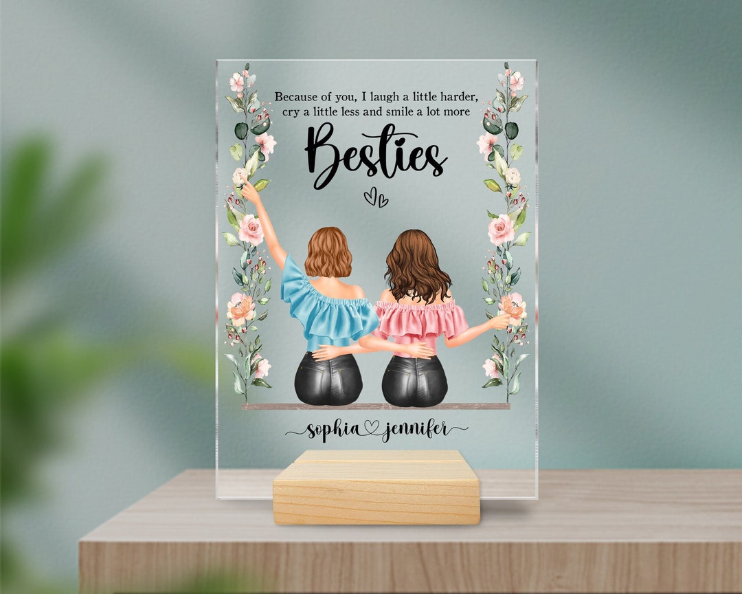 Besties Acrylic Plaque, Best Friend Birthday Gift, Personalized Gift ...