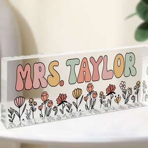 Cadeaux personnalisés pour professeur, Cadeaux de remerciement pour professeur, Plaque personnalisée pour professeur, Plaque nominative pour bureau de professeur, Cadeaux pour professeur, Plaque nominative pour professeur