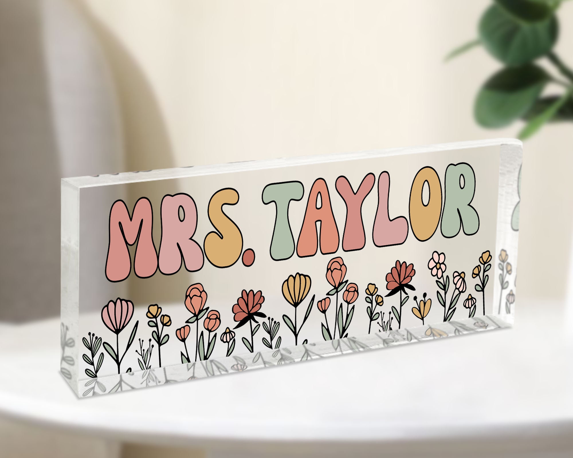 Teacher Gifts Personalized, Teacher Appreciation Gifts, Custom Teacher Sign, Teacher Desk Name Plate, Gifts For Teacher, Teacher Name Sign