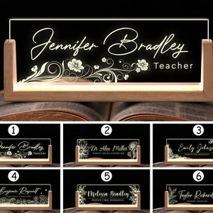 Custom Desk Name Plate, Office Decor, Personalized Desk Name Sign, Gift For Boss, Coworker Gift, New Job Gift, Lighted Name Sign For Desk