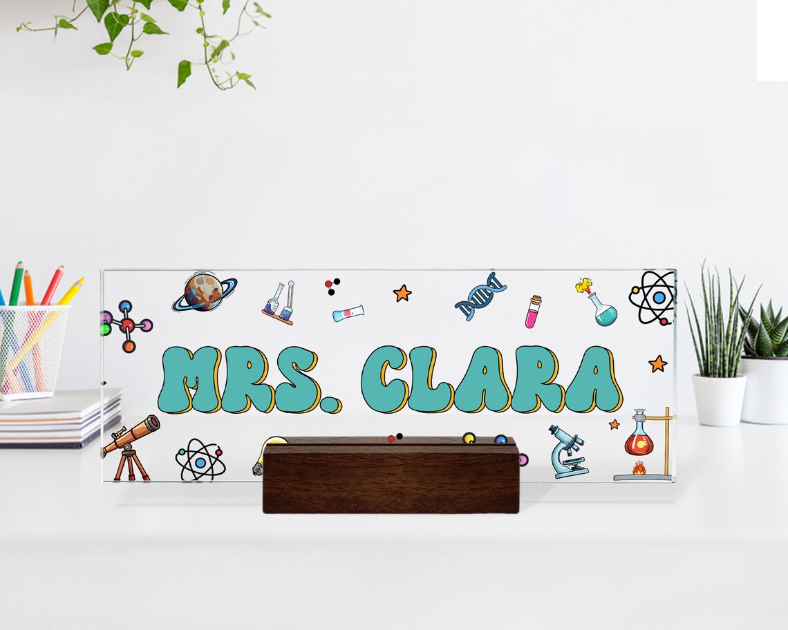 Science Teacher Desk Sign, Gift for Science Teacher, Stem Teacher Desk ...