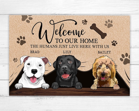 Custom Dog Doormat, Personalized Dog Mat, Dog Welcome Mat, Funny Doormat, Dog Lover Gifts, Cute Gifts For Dog Mom, Housewarming Gifts