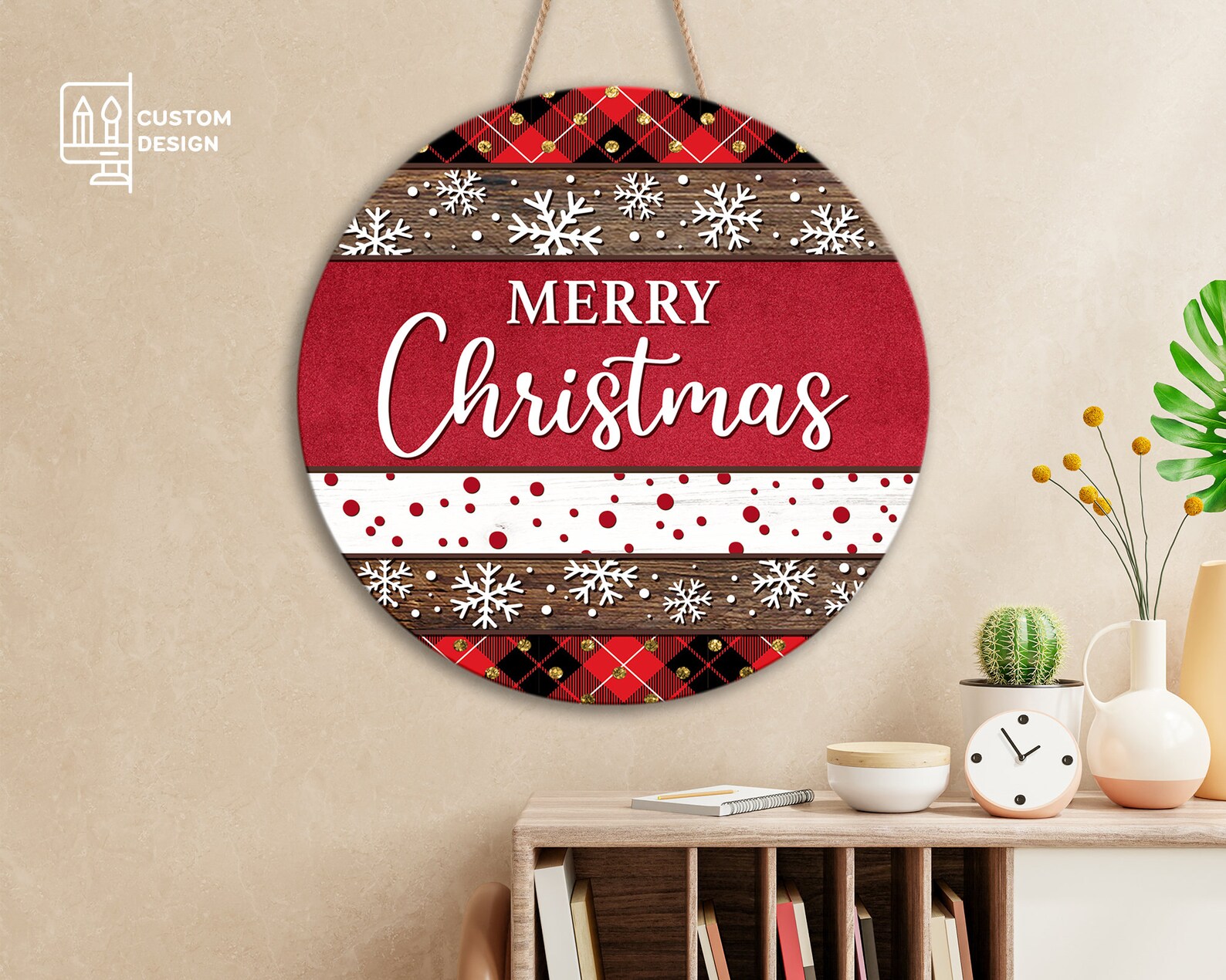 Christmas Door Hanger Christmas Decorations Christmas Door Etsy