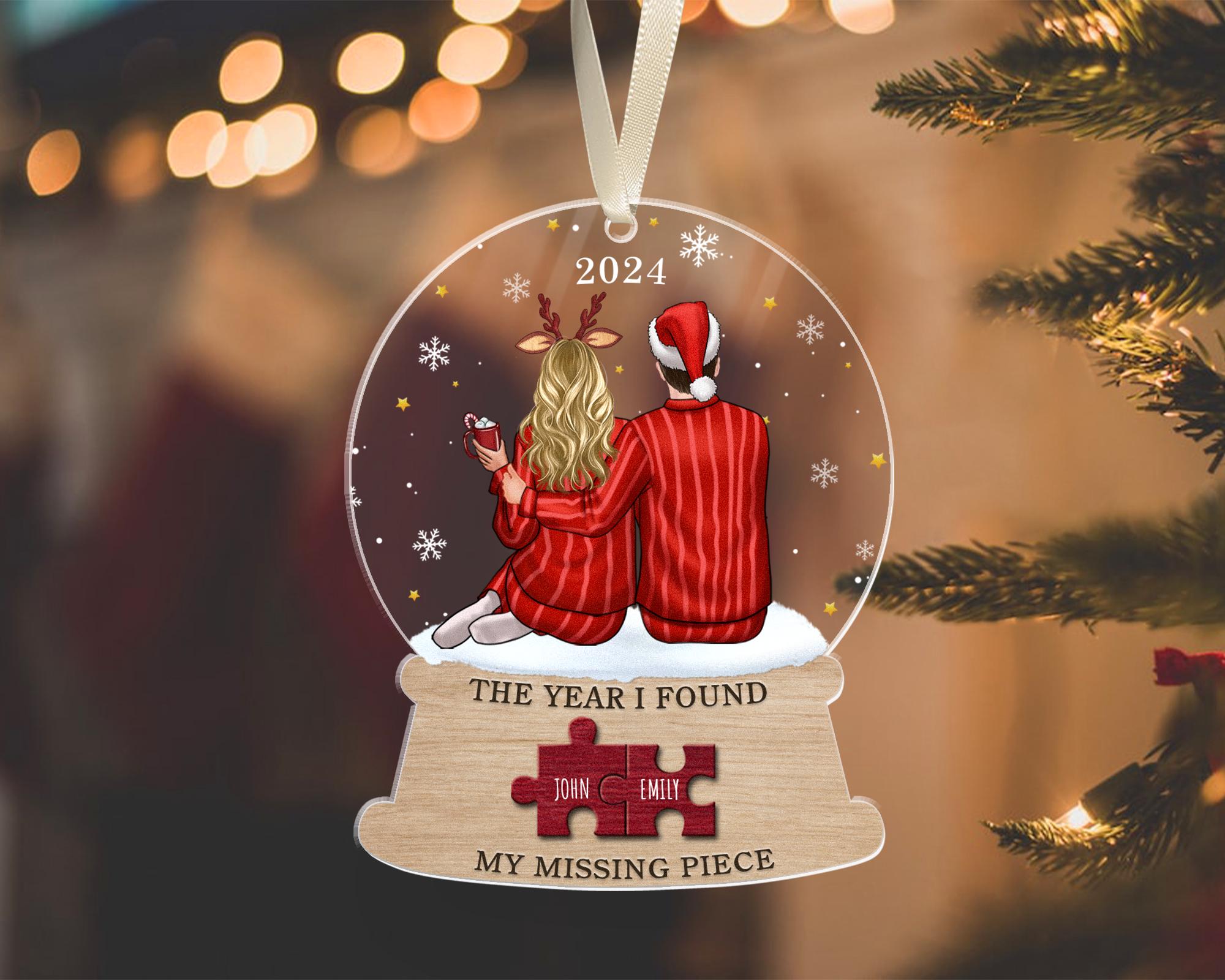 The Year I Found My Missing Piece, Custom Couple Ornament, Couple Gift Personalized, Couple Keepsake 2024, Couple Christmas Ornaments