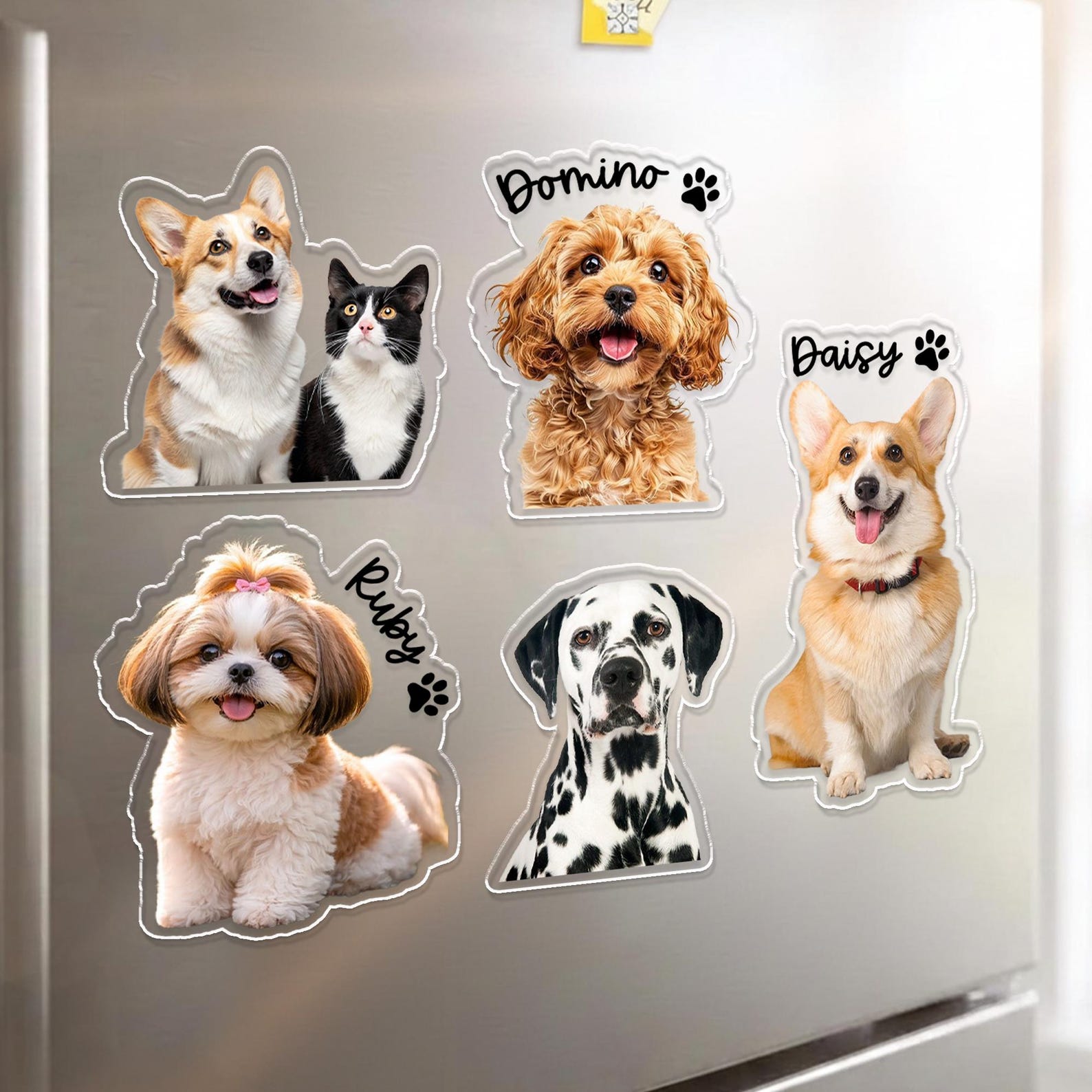 Custom Pet Photo Magnet, Cat Dog Portrait Magnet, Personalized Gift for ...