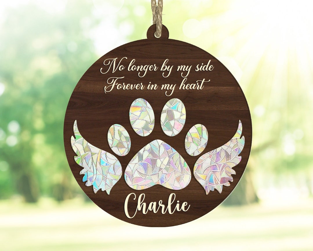 Pet Memorial Suncatcher, Personalized Dog Ornament, Cat Memorial ...