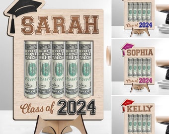 Personalized Graduation Money Holder Signs, Graduation Gift for Her, Senior 2024 Gift, Graduation Signs, College Graduation Gift for Him