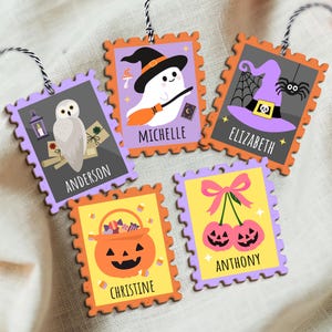 Halloween Boo Basket Tag, Halloween Stamp Custom Name Tag For Kids, Trick or Treat Basket Tag, Halloween Basket Decor, Cute Ghost Name Tag