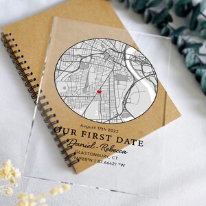 Custom Map Acrylic Plaque, Our First Date Plaque, Valentines Day Gift for Him, Anniversary Gift ...
