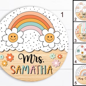 Personalized Teacher Door Sign, Classroom Decor, Teacher Door Hanger, Classroom Sign, Boho Teacher Sign, Back To School Teacher Gifts