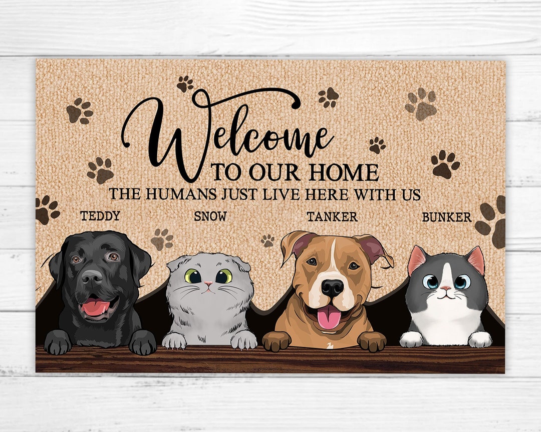 Personalized Pet Doormat, Custom Dog Cat Doormat, Pet Mat
