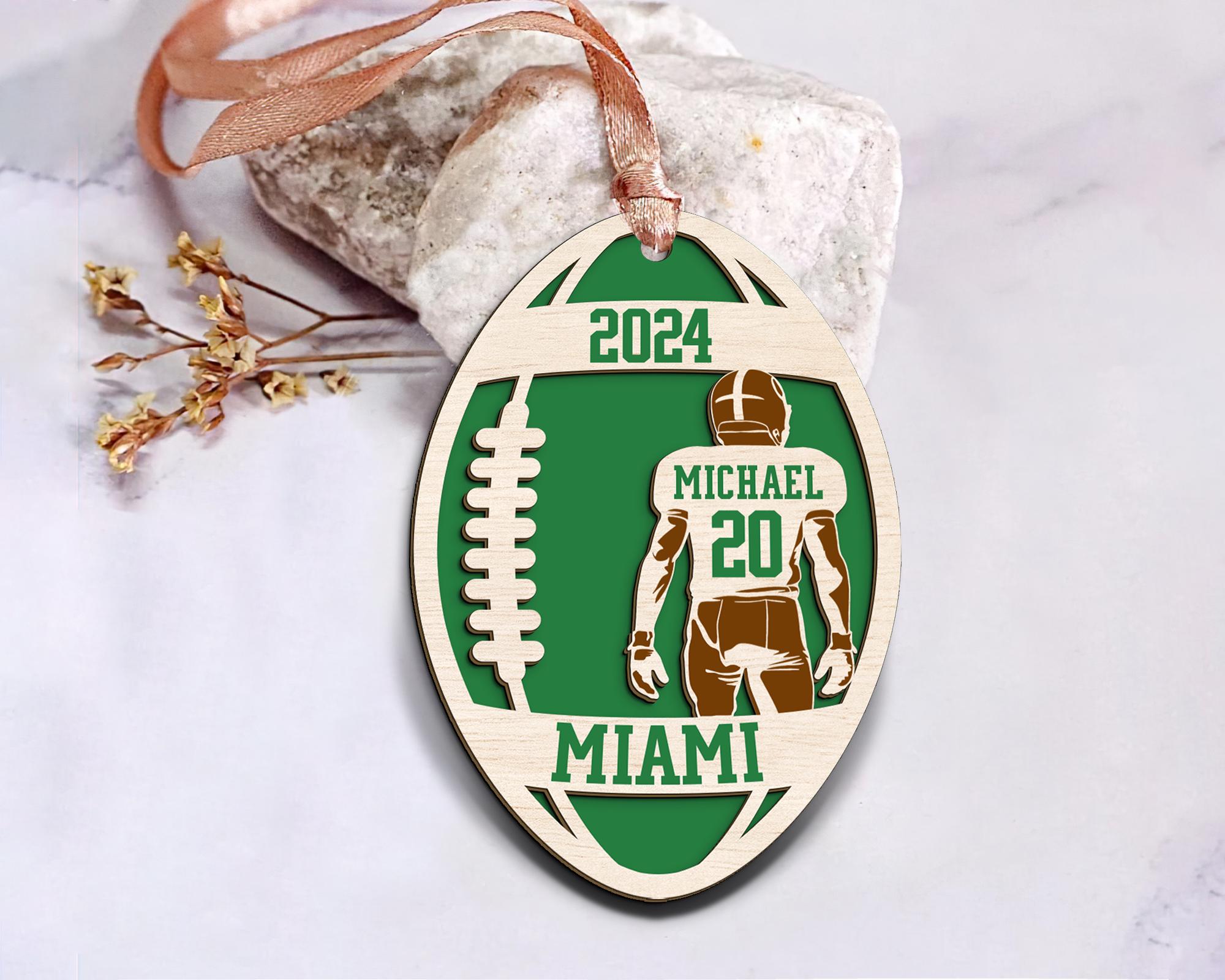 Personalized Football Player Ornament, Christmas Gifts For Football Player, Custom Football Keepsake, Football Team Gift, Football Mom Gift