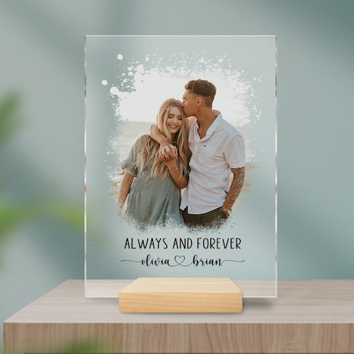 Custom LED Photo Plaque for Him Boyfriend Birthday Gifts Etsy