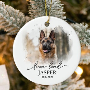 Dog Memorial Ornament, Custom Dog Photo Ornament, Pet Memorial Gifts, Dog Christmas Ornaments, Dog Loss Keepsake, Forever Loved Ornament image 5