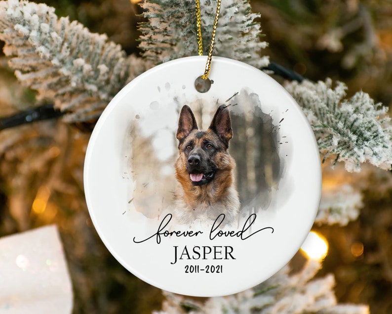 Dog Memorial Ornament, Custom Dog Photo Ornament, Pet Memorial Gifts, Dog Christmas Ornaments, Dog Loss Keepsake, Forever Loved Ornament image 5