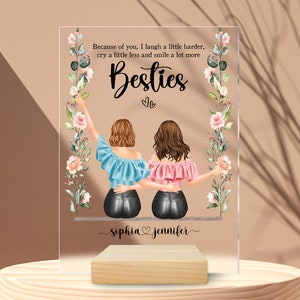 Besties Acrylic Plaque, Best Friend Birthday Gift, Personalized Gift ...