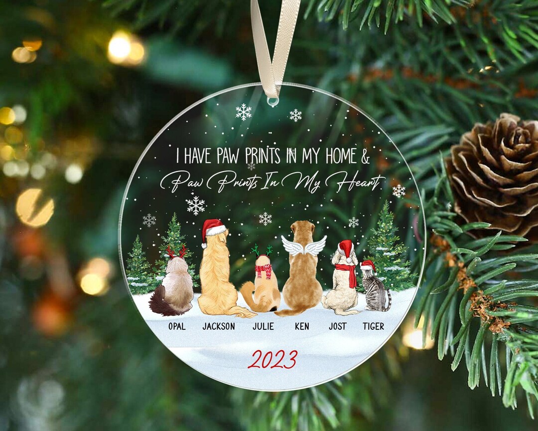 Custom Pet Ornament, Dog and Cat Christmas Ornaments, Pet Family Ornament, Pet Memorial Ornament