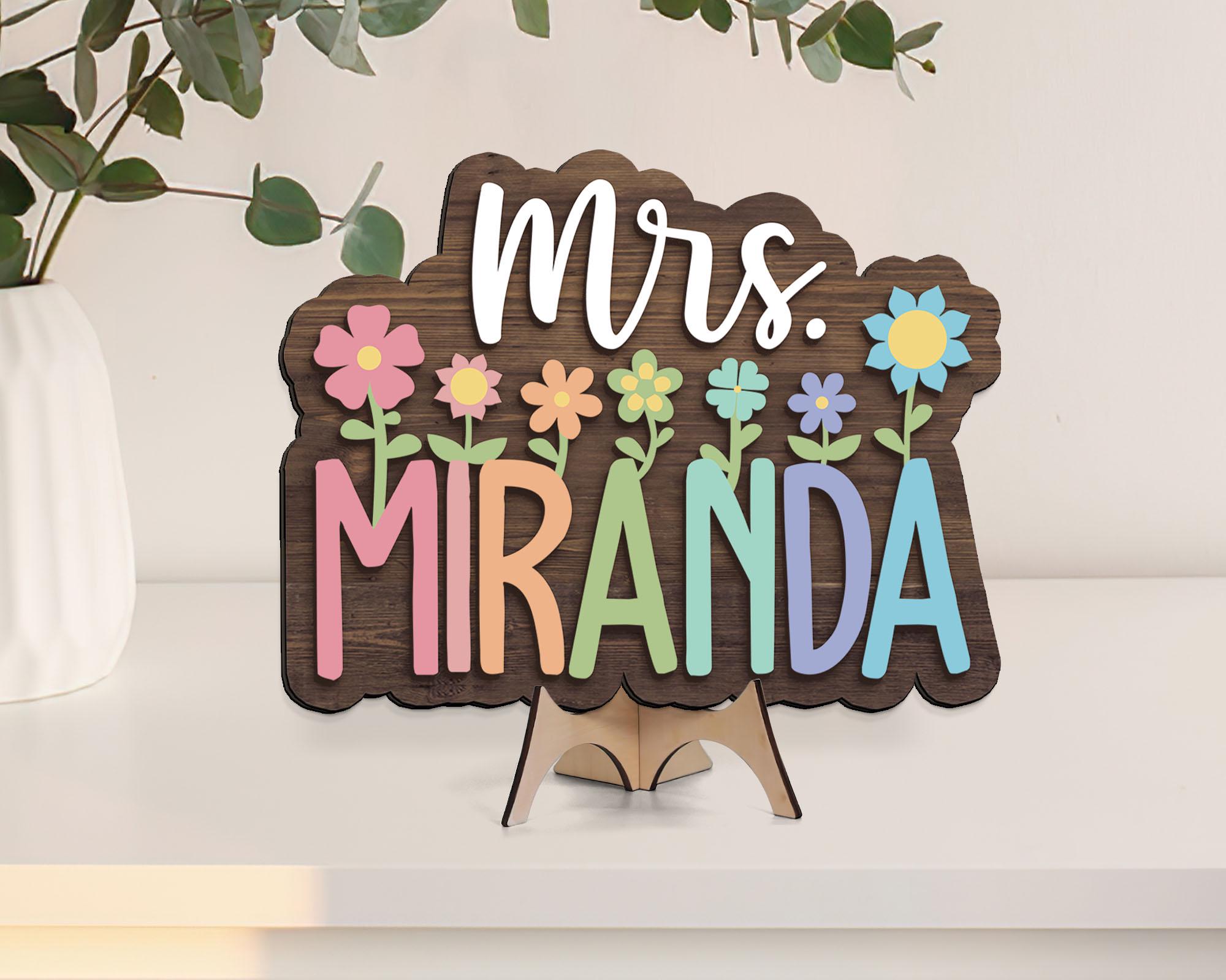 Custom Name 3D Teacher Door Sign, Personalized Teacher Gift, Teacher ...