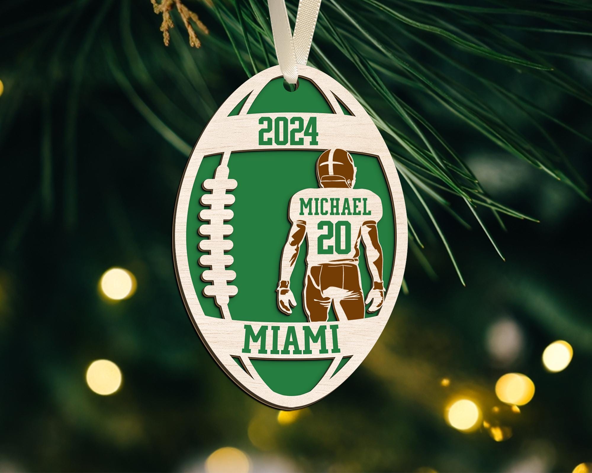 Personalized Football Player Ornament, Christmas Gifts For Football Player, Custom Football Keepsake, Football Team Gift, Football Mom Gift