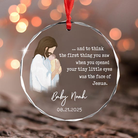 Baby Memorial Ornament, Miscarriage Ornament, Stillbirth Keepsake, Jesus Holding Baby Ornament, Sympathy Gift, Custom Baby Loss Ornament