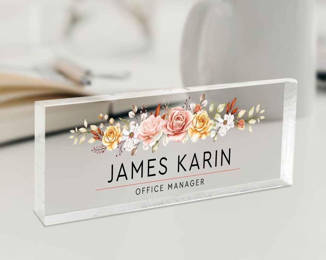 Personalized Desk Name Plate Office Desk Decor Custom Name Etsy